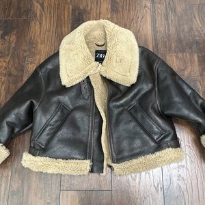 ZARA DOUBLE FACED LEATHER JACKET